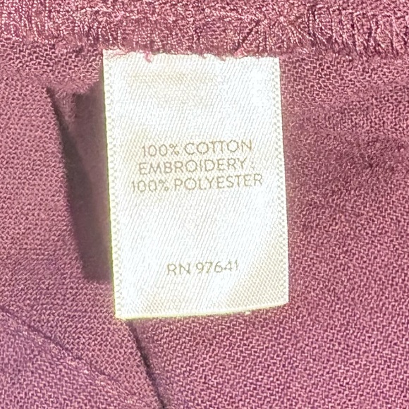 PURE J JILL Embroidered 100% Cotton V-Neck  Tunic in Berry-Inspired Açaí Sz M💚 - Picture 9 of 11